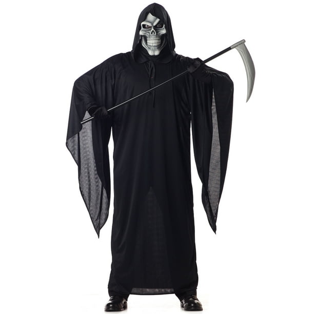 Mens Grim Reaper Ghost Costume Adults Halloween Fancy Dress Outfit Death Robe
